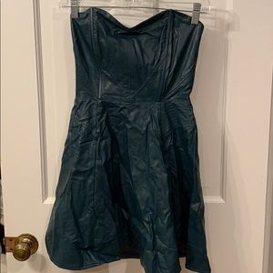 Teal pleather dress